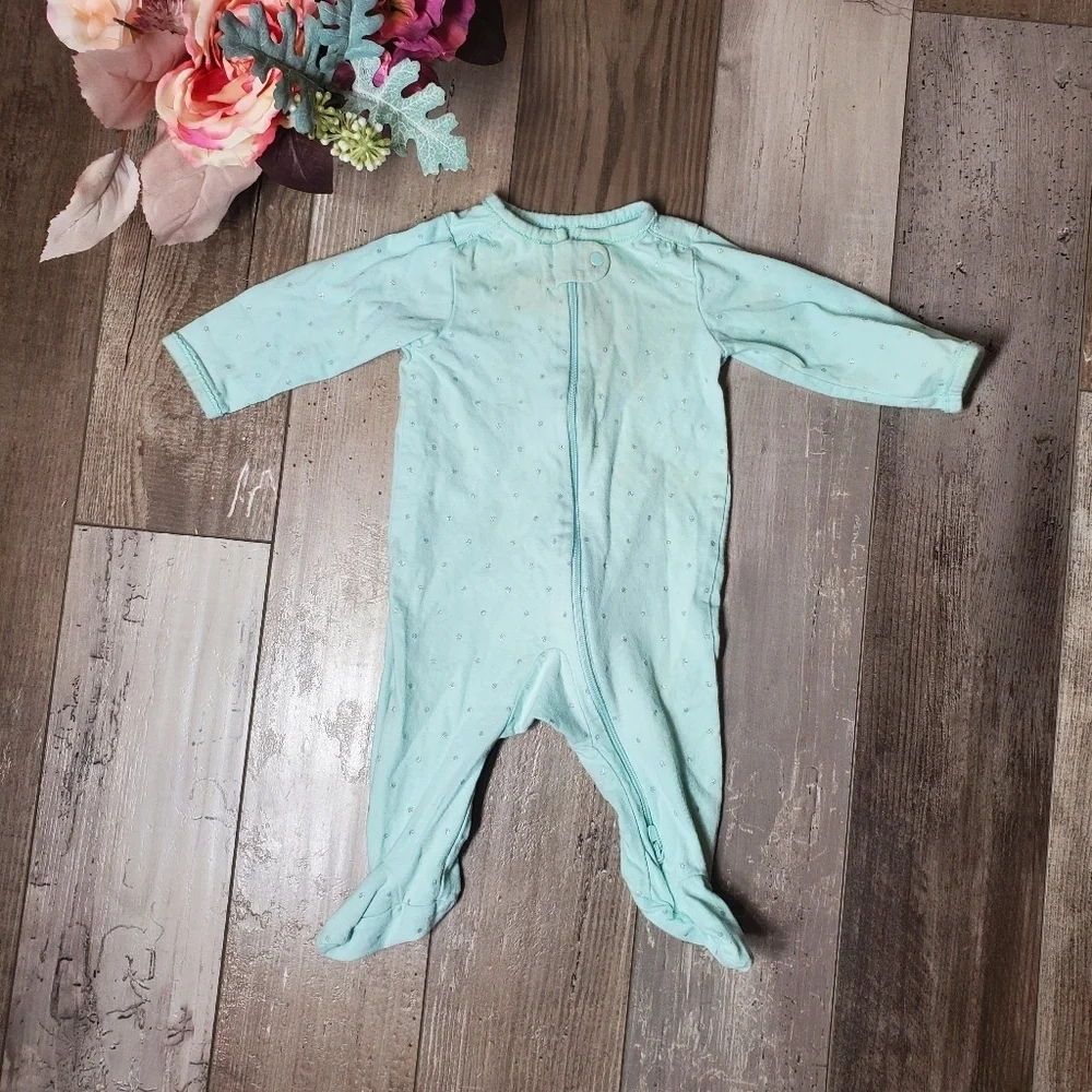 Just One You by Carter's Baby Girls Bodysuit Sleeper PJs Size 3M Mint Green